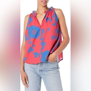 Velvet by Graham & Spencer Red and Blue Floral Blouse